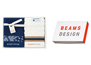 ＢＥＡＭＳ　ＤＥＳＩＧＮラインバンダナ　フェイスタオル２枚セット　ネイビー