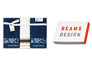 ＢＥＡＭＳ　ＤＥＳＩＧＮラインバンダナ　タオル３枚セット　ネイビー