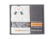 ＢＥＡＭＳ　ＤＥＳＩＧＮタオル２枚セットＡ　グレー