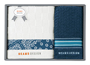 ＢＥＡＭＳ　ＤＥＳＩＧＮタオル２枚セットＢ　ネイビー