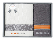 ＢＥＡＭＳ　ＤＥＳＩＧＮタオル２枚セットＢ　グレー